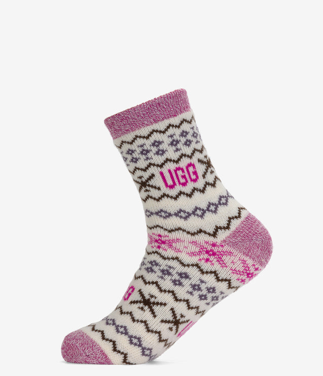 UGG Cressida Cozy Quarter Socks - Cream Multi UGGisle
