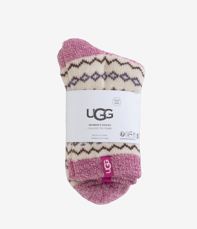 UGG Cressida Cozy Quarter Socks - Cream Multi UGGisle
