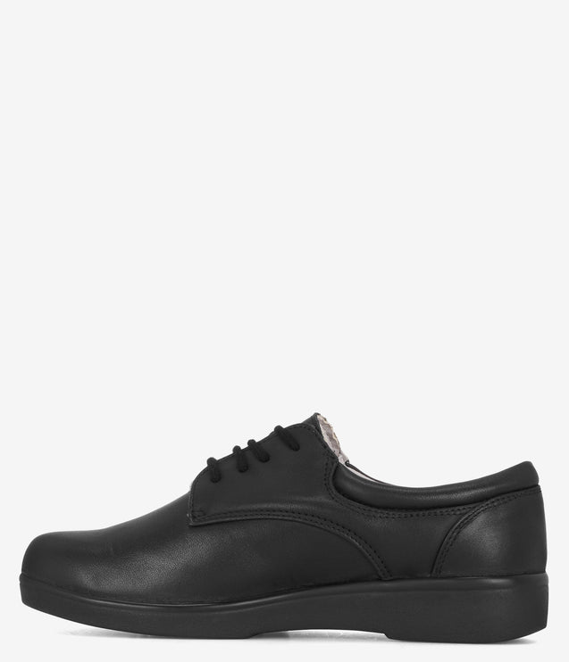 Vegace Slip Resistant Leather Work Shoe - Black