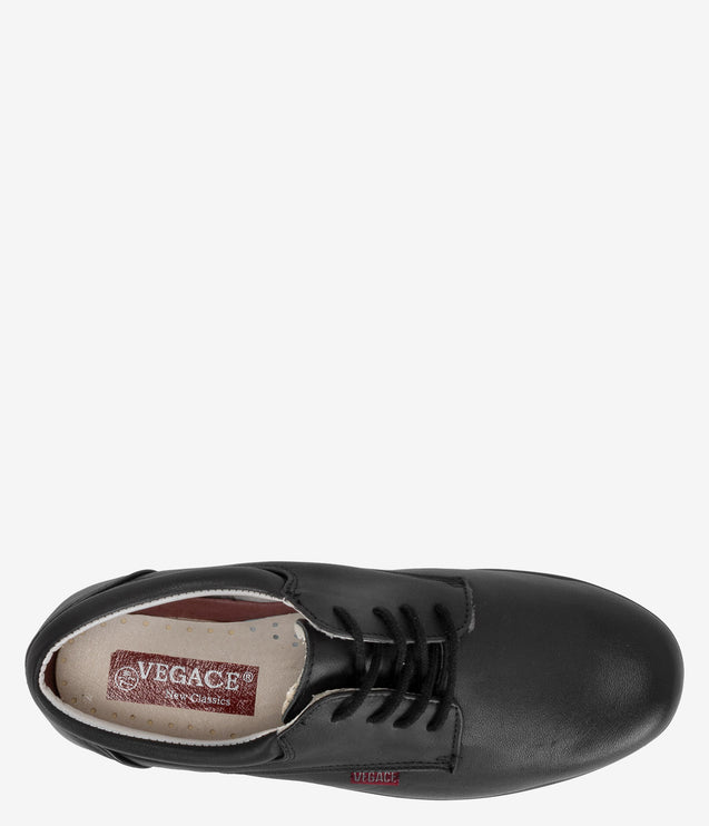 Vegace Slip Resistant Leather Work Shoe - Black