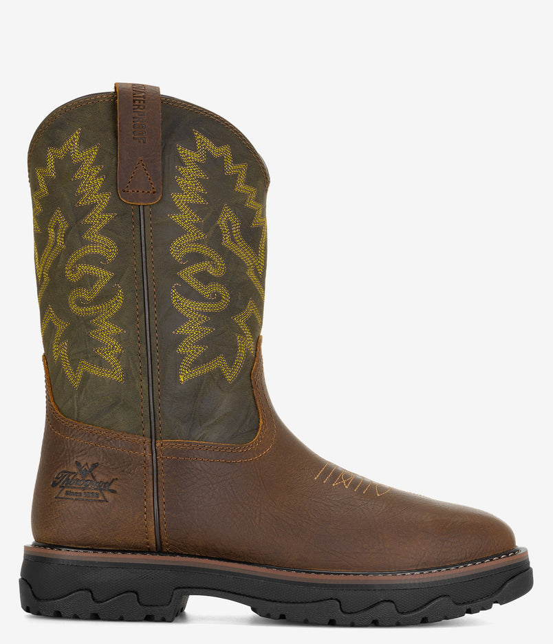 Thorogood Buffalo Ridge 11" Nano Square Toe WP Wellington Boot - Brown Sage