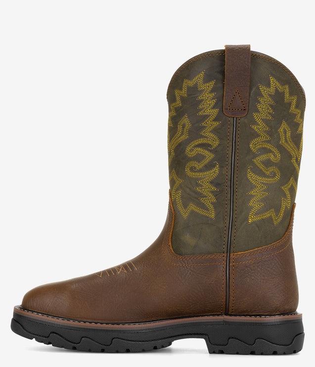 Thorogood Buffalo Ridge 11" Nano Square Toe WP Wellington Boot - Brown Sage