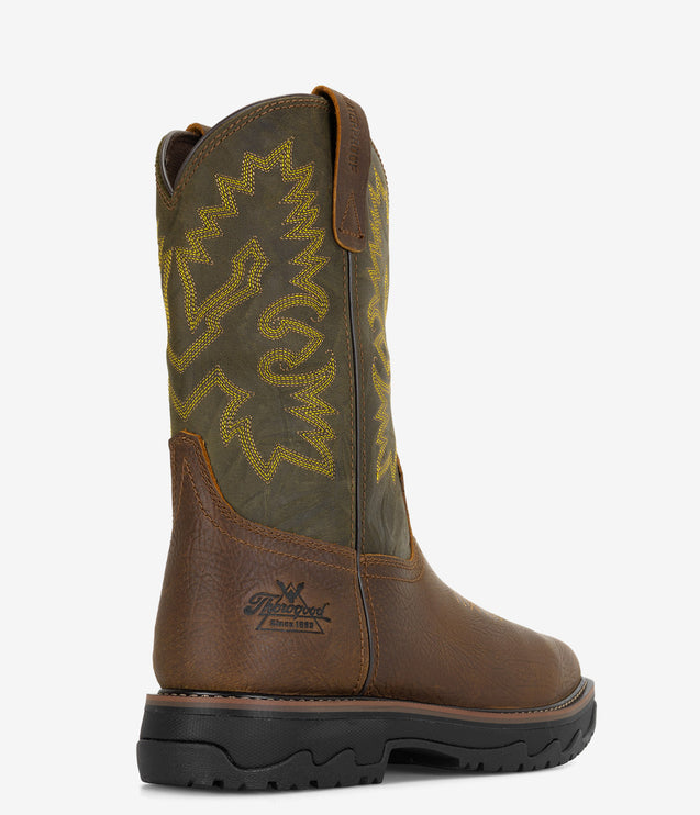 Thorogood Buffalo Ridge 11" Nano Square Toe WP Wellington Boot - Brown Sage