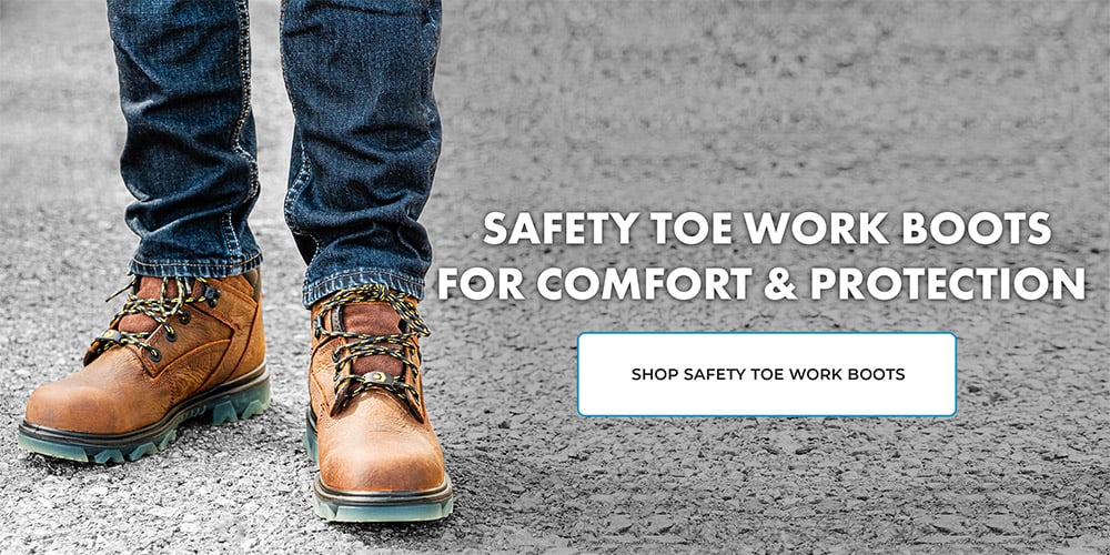 Safety toe work boots for comfort and protection. Shop now!